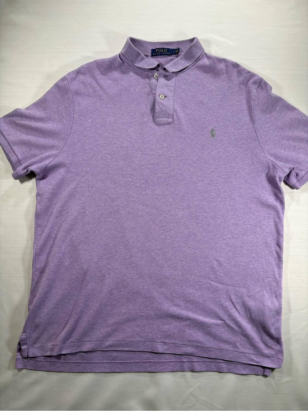 Polo Ralph Lauren Mens Large Purple Heather Short Sleeve Polo Shirt Pony Logo